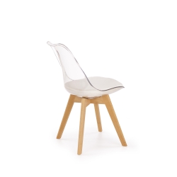 Krzesło K246 transparentne białe buk eskóra HALMAR